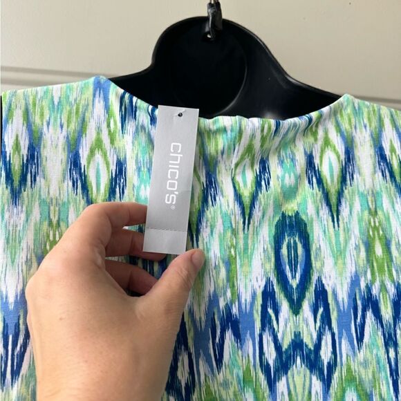 Chicos Ikat Print Popover Maxi Dress Size 0 - Picture 10 of 11